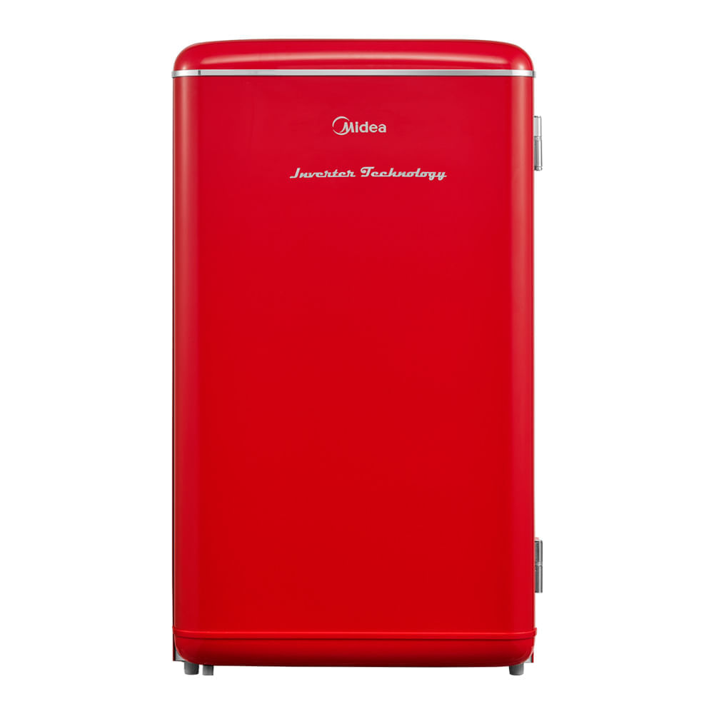 Frigobar Retrô Vermelho 93L Inverter Bivolt Midea Outlet